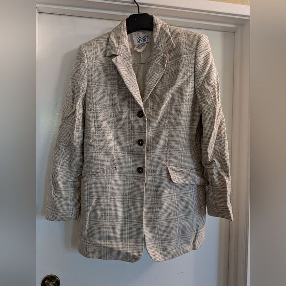 Escada Sport Ivory Checkered Women's Blazer European Size 38
